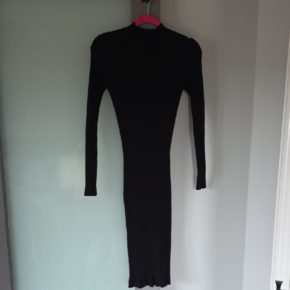 Dreamers Size M/L Rib Knit High Collar Sweater Dress